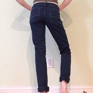 LAST CHANCE 7FAM Dark Wash Skinny Jeans